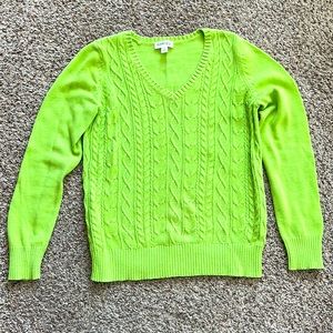 St. John’s Bay size small bright green sweater.